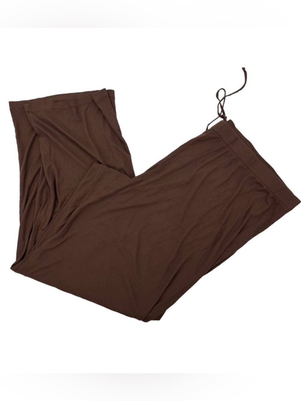 SKIMS Wide-Leg Drawstring Lounge Pajama Pants in Brown XL - Picture 2 of 4